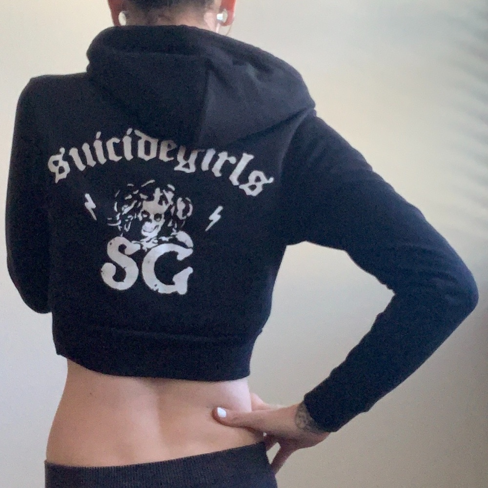 SUICIDE GIRLS Quarter ZipUp Hooded Sweatshirt NWOT - Picture 5 of 6